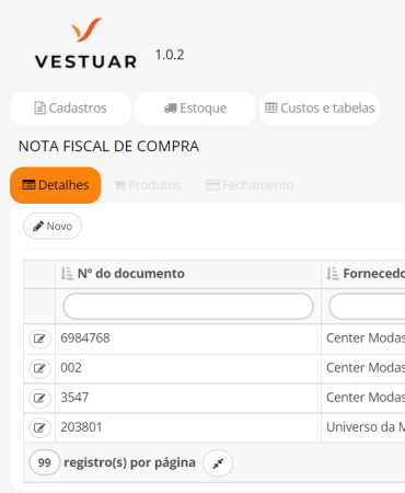 Vestuar - Módulo Compras