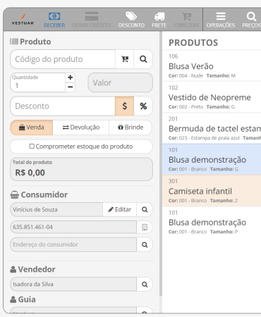 Vestuar - Módulo Vendas